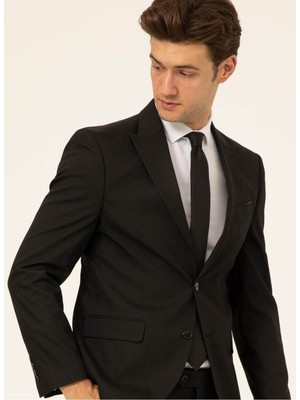 Süvari Normal Bel Slim Fit Siyah Erkek Takım Elbise TK1020000242