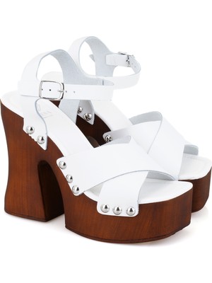 Galla Beyaz Kadın Sandalet