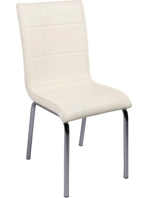 Evistro Yandan Açılır Cam Mutfak Masa Takımı 4 Sandalye 60X90CM Beyaz Takım