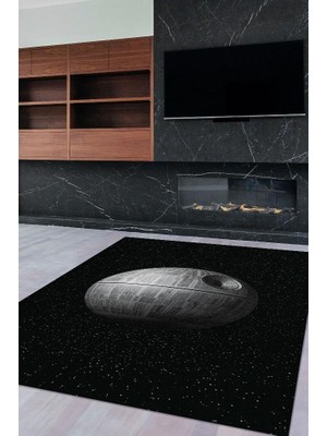 Homshtag Death Star Dokuma Tabanlı Yıkanabilir Kaymaz Star Wars Film Halısı