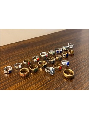 Turansoy Craft Güç Yüzükleri 20'li Set Yüzüklerin Efendisi Lotr (Her Yüzük Çapı 2.5 Cm)