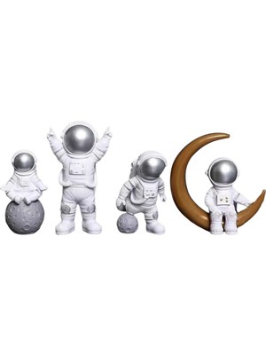 Beverly 4x Spacean Heykelcik Kabini Astronot Heykel Heykel Dekor (Yurt Dışından)