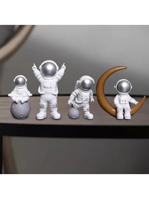 Beverly 4x Spacean Heykelcik Kabini Astronot Heykel Heykel Dekor (Yurt Dışından)