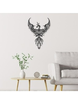 Beverly Yaratıcı Metal Phoenix Duvar Sanat Dekoru Hayvan Heykeli Yatak Odası Ev 45CM (Yurt Dışından)