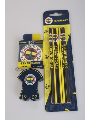 LİSANSLI FENERBAHÇE 5'Lİ KURŞUN KALEM, SİLGİ VE FORMA TASARIM KALEMTRAŞ SETİ