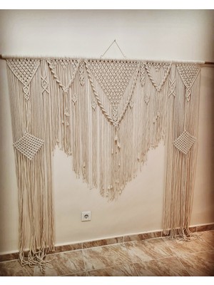 Zuviel Deco 200X200 Makrome Perde, Backdrop, Organizasyon Arka Fon, Nişan Arka Fon