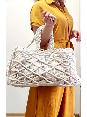 Zuviel Deco Büyük Boy Makrome Çanta, Macrame Bag