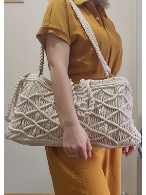 Zuviel Deco Büyük Boy Makrome Çanta, Macrame Bag