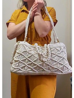 Zuviel Deco Büyük Boy Makrome Çanta, Macrame Bag