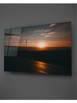 Taulart Gün Batımı Yatay Cam Tablo