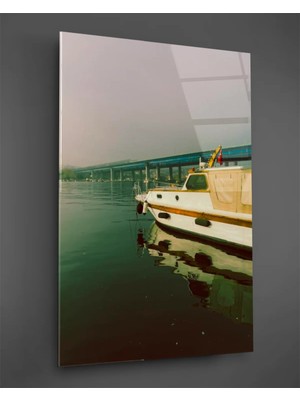 Taulart Gemi ve Köprü Dikey Cam Tablo