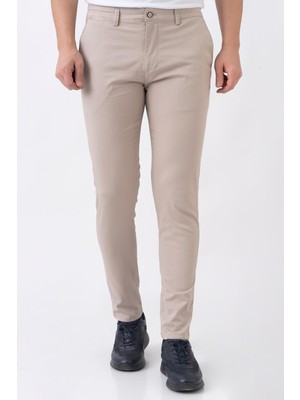 White Stone Lyon P2305 Slim Fit Pamuklu Likralı Gabardin Pantolon Vizon