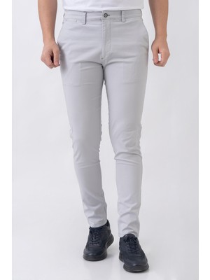 White Stone Lyon P2305 Slim Fit Pamuklu Likralı Gabardin Pantolon Taş