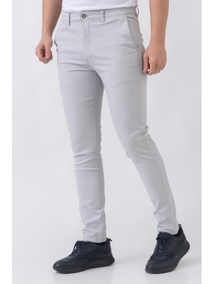 White Stone Lyon P2305 Slim Fit Pamuklu Likralı Gabardin Pantolon Taş