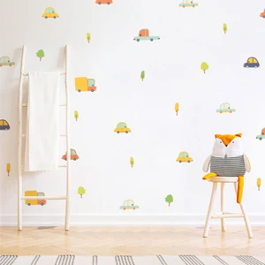 Arabalar Duvar Sticker, Renkli Arabalar Duvar Dekoru, Bebek ve Çocuk Odası Duvar Dekorasyon