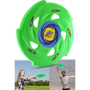 Frizbi Fırlatma Diski Disk Atma Oyunu Çocuk Yetişkin Plaj Bahçe Oyuncak 24 cm Yeşil
