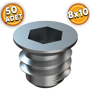 Metal Dübel 8X10 M6 Çinko (50 Adet)
