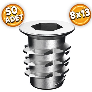 Metal Euro Dübel 8X13 M6 Çinko (50 Adet)