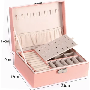 Çok Fonksiyonlu Mücevher Kutusu Pu Deri Tabut Çift (Yurt Dışından)