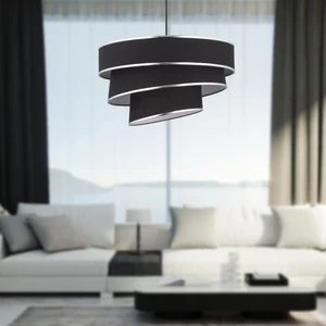 Paoni 3 Katlı Siyah Gümüş Detaylı Modern Koridor,yatak Odası Salon Avize