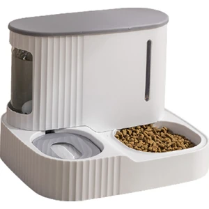 Evcil Haycan Otomatik Mama ve Su Kabı Seti - Gri (Yurt Dışından)