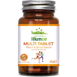 Multi Tablet - Vitamin, Mineral Multivitamin 60 Tablet - Güçlü Formül - Natural Hekimce