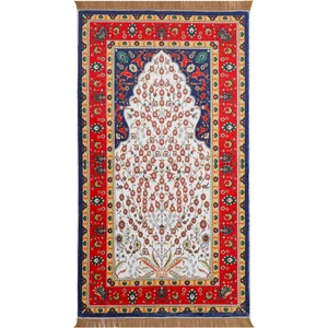 Bursa İpek Lacivert Bambu Halı Seccade