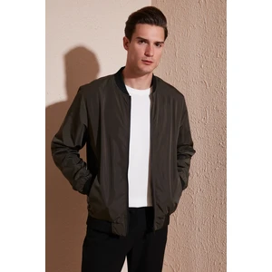 Slim Fit Fermuarlı Kolej Yaka Bomber Ince Mont Erkek Mont 497TEKER