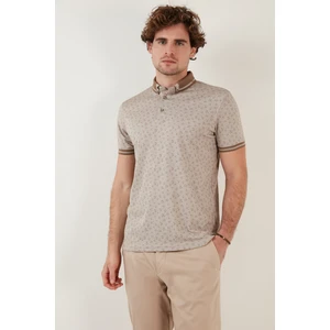 Pamuk Karışımlı Desenli Slim Fit Polo T Shirt Erkek Polo T Shirt 646B3280