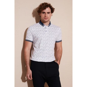 Pamuk Karışımlı Desenli Slim Fit Polo T Shirt Erkek Polo T Shirt 646B3280