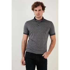 Pamuk Karışımlı Desenli Slim Fit Polo T Shirt Erkek Polo T Shirt 646B3280