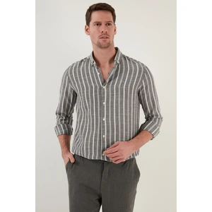 Pamuklu Çizgili Slim Fit Gömlek Erkek Gömlek CF23S114294