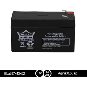 Ortec Kuru Akü 12 V 1,3 Ah Beyaz