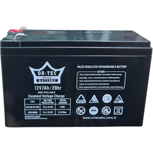 Ortec Akü 12 V 7 Ah Siyah Kuru Akü