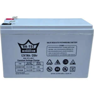 Ortec Kuru Akü 12 V 7 Ah Beyaz