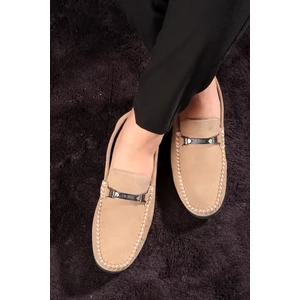 Halb Hakiki Deri Erkek Günlük Ayakkabı, Loafer Ayakkabı, Hafif Ayakkabı, Tokalı Loafer, Süet Ayakkabı