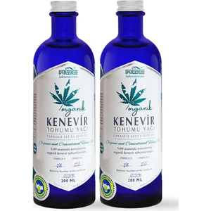 Awe Laboratories Organik Kenevir Tohumu Yağı 200 ml x 2 Adet - Omega 3-6-9