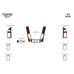 meriç cockpit design Meriç® Mitsubishi L200 4x4 Ön Torpido Kaplama Maun 11 Parça 2007-2013