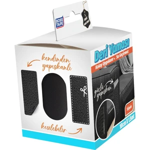Boss Tape Yapışkanlı Deri Yaması Deri Koltuk Sandalye Yırtık Delik Onarım Siyah EN:10CM Boy:1,5mt