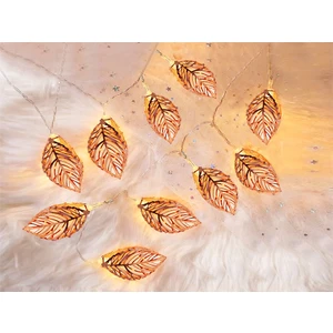 Urban Mood Yl-84  10'lu Bronz Yaprak Dekoratif LED Işık Zinciri