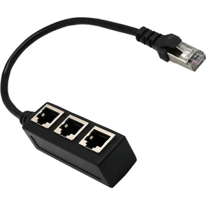 RJ45 Ethernet Lan Network Splitter 3 Yollu Adaptör 3 Bağlantı Noktaları Dönüştürücü 1 Ila 3 Siyah (Yurt Dışından)