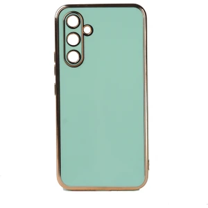 Samsung Galaxy A14 Uyumlu Kılıf Kenarları Parlak Altın Renkli Kamera Korumalı Soft Tasarım Kılıf