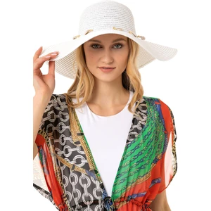 Saria Moda Deniz Kabuğu Geniş Hasır Şapka