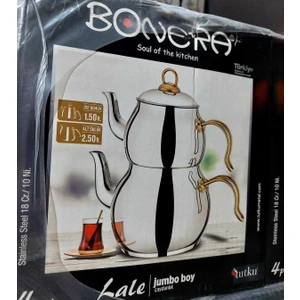 Lale Orta Boy Gold Kulp Çelik Çaydanlık