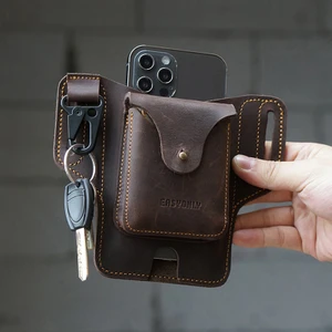 Danxin Store Pu Cep Telefonu Bel Çantası Mini Kemer Kese Vintage Tarzı Seyahat Yürüyüş Açık Kullanım (Yurt Dışından)