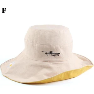 Danxin Store Kadın Geniş Ağız Kova Güneş Şapkası Pamuklu Kumaş Plaj Şapkaları Balıkçı Kapakları Çift Taraflı Güneş Koruması Yeni (Yurt Dışından)