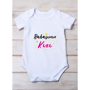 Space Dress Babasının Kızı Baskılı Pamuk Bebek Zıbını