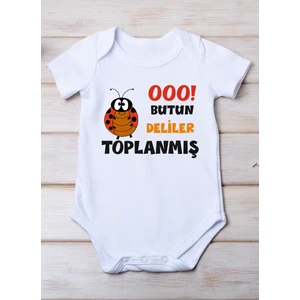 Space Dress Ooo Bütün Deliler Toplanmış Baskılı Pamuk Bebek Zıbını