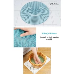 Silikon Fırçalı Banyo Masaj Matı ve Ayaklar Için Topuk Masaj Paspası