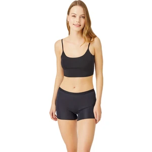 Siyah Basic Lazer Kesim Dikişsiz Kadın Boxer Külot